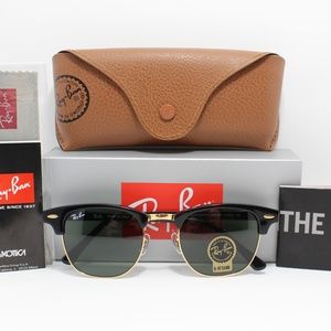 RAY-BAN 3016 W0365 BLACK/ARISTA GOLD CLUB-MASTER